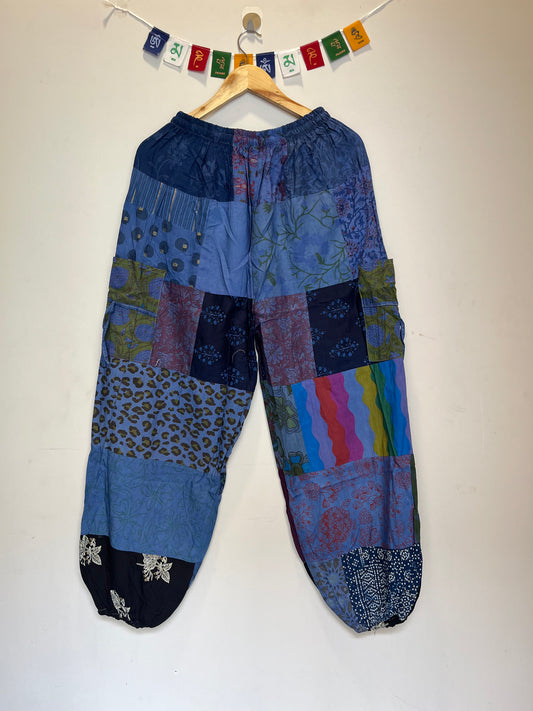 Patchwork Pants - Blue