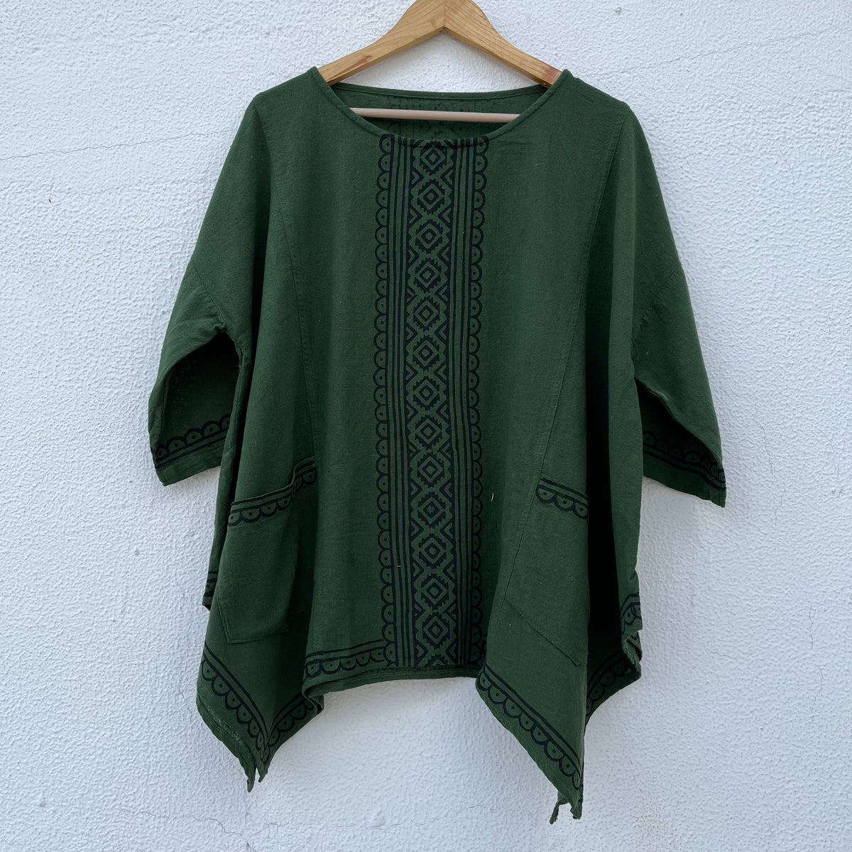 Bairan Cotton Top- Forest Green