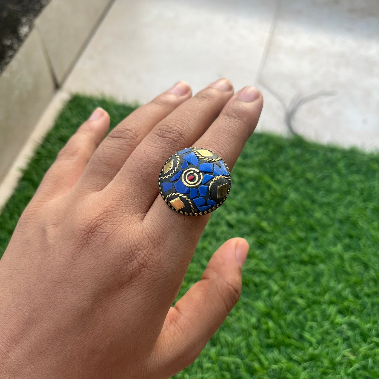 Retro Laakh Adjustable Ring