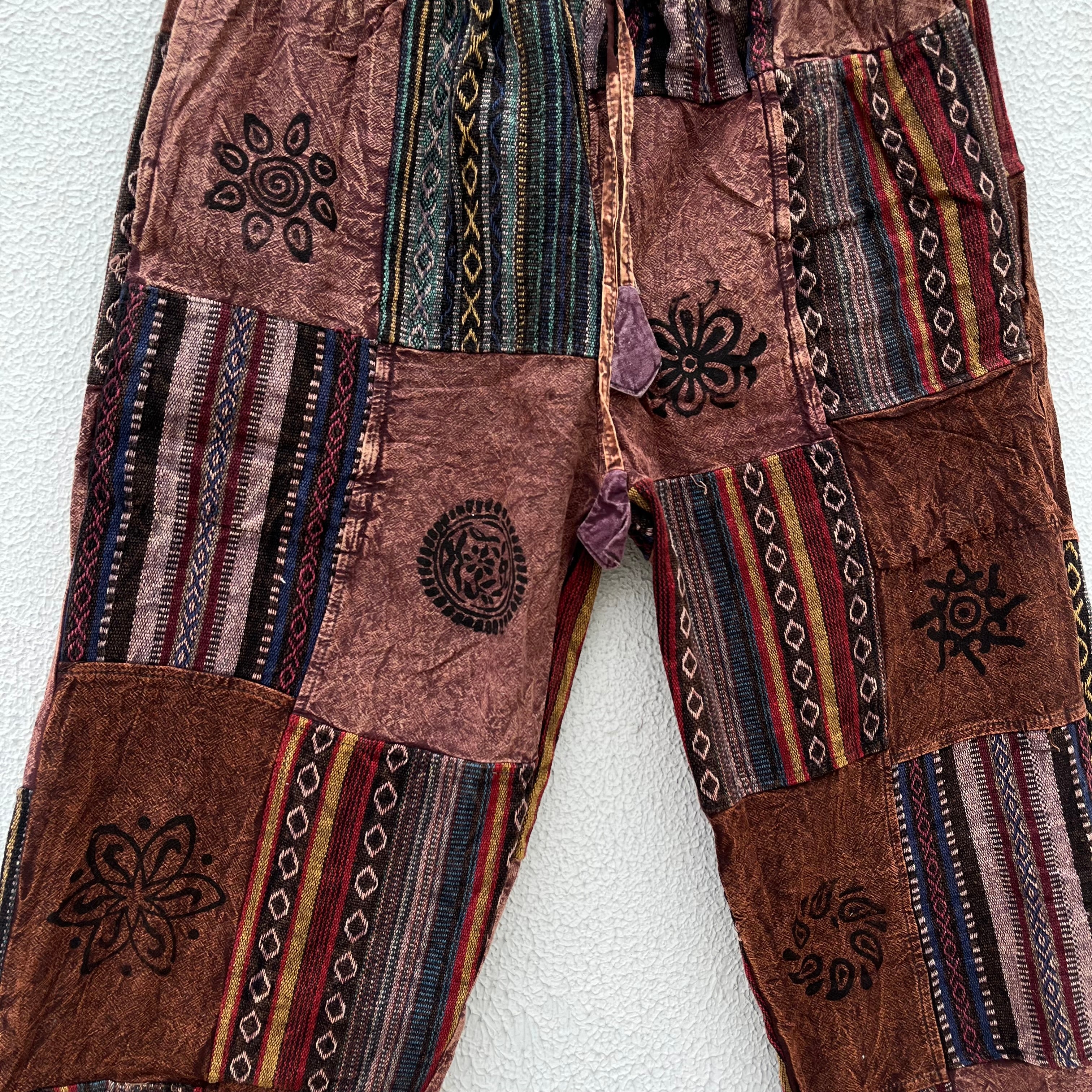 Himalayan Patchwork Pants - Coffee