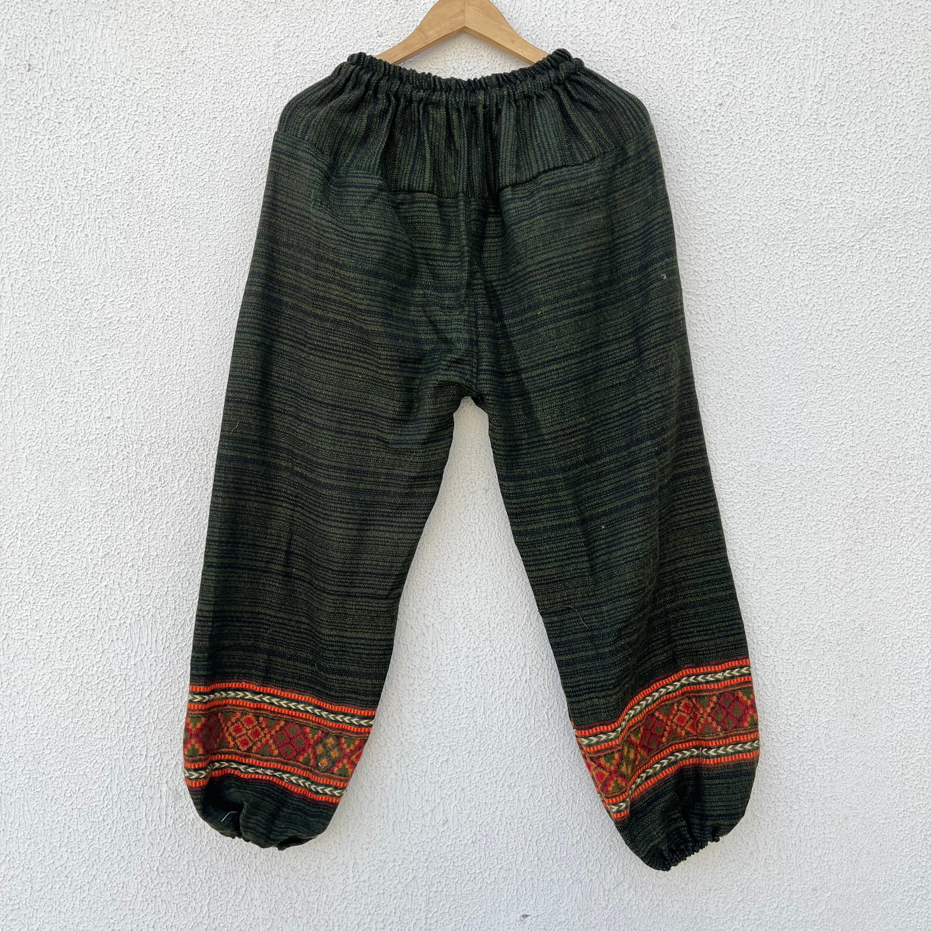 Woollen Pahadi Kullu Pants- Green