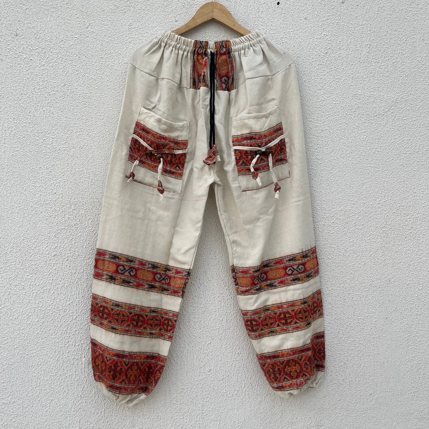 Woollen Kullu 3 Patti Pants- White