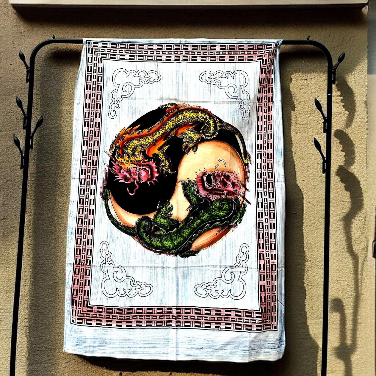 Ying Yang Dragons Wall Tapestry