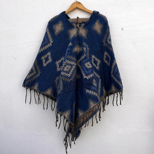Pahadi Printed Poncho With Hood