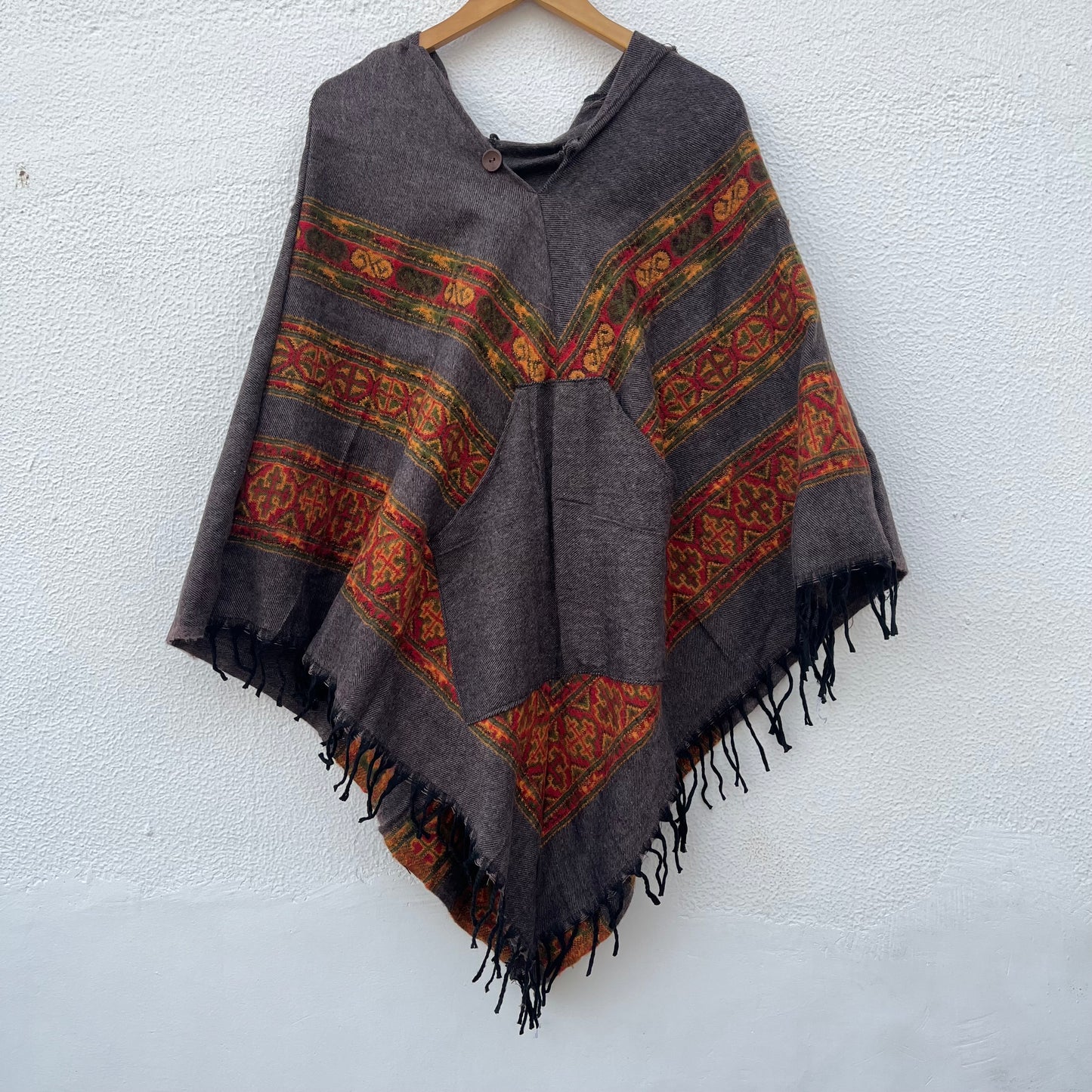 Pahadi Poncho 3 Patti with Hood - Purple