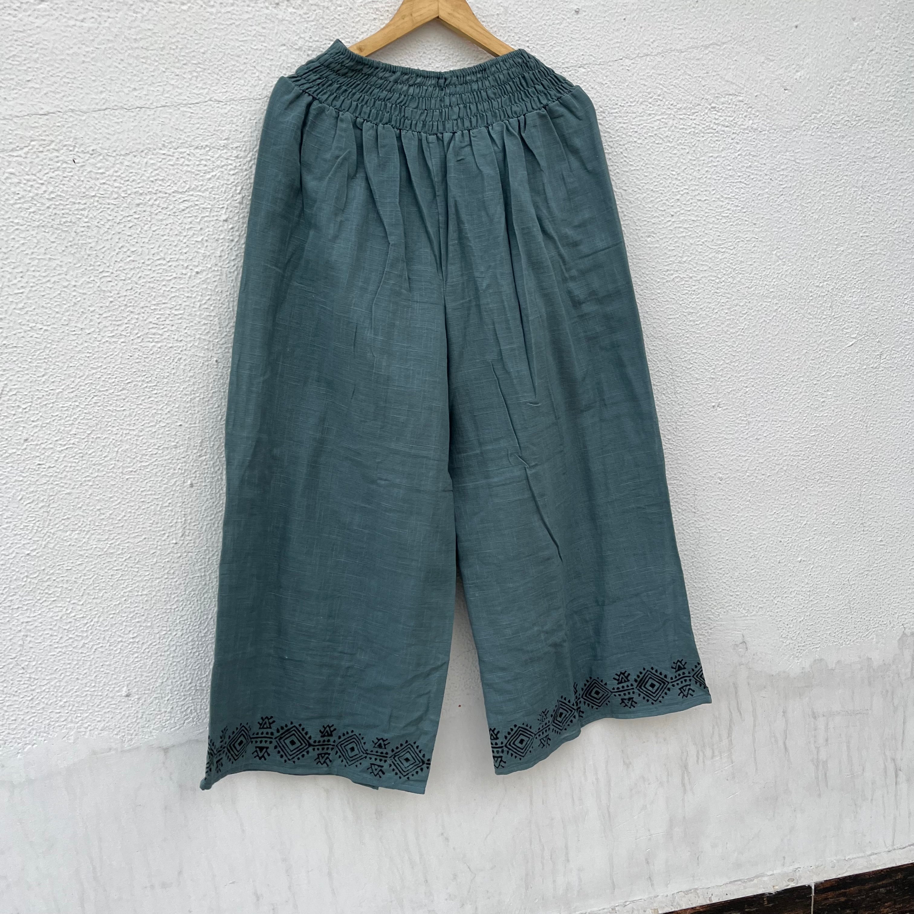 Mastani Cotton Pant- Teal Blue