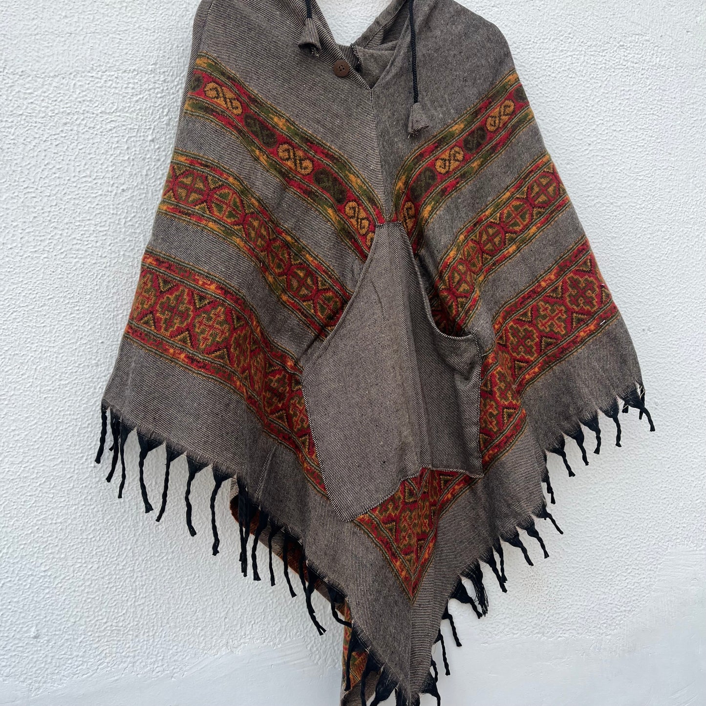 Pahadi Poncho 3 Patti with Hood - Brown
