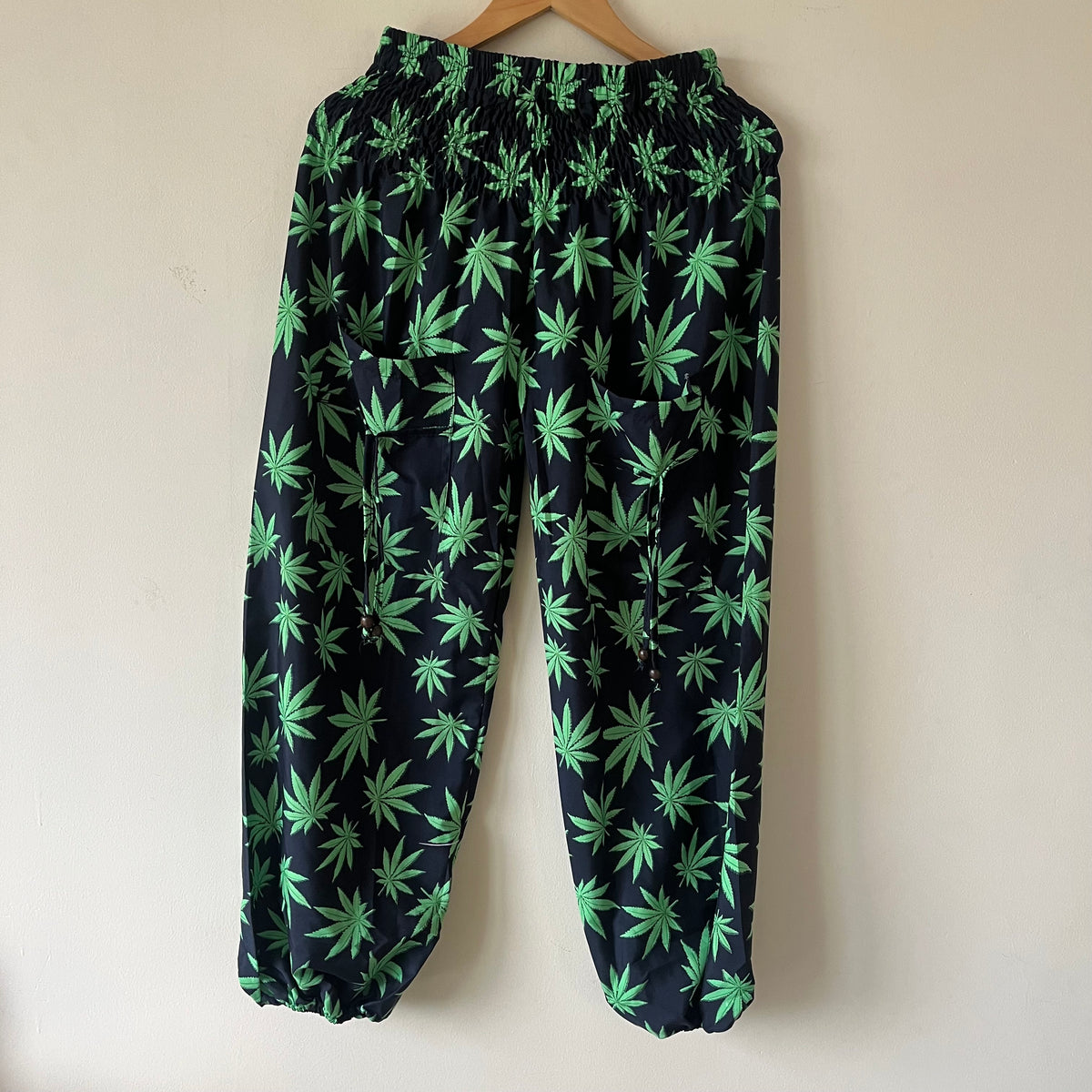 Hemp Leaf Pants - Green (Big Elastic)