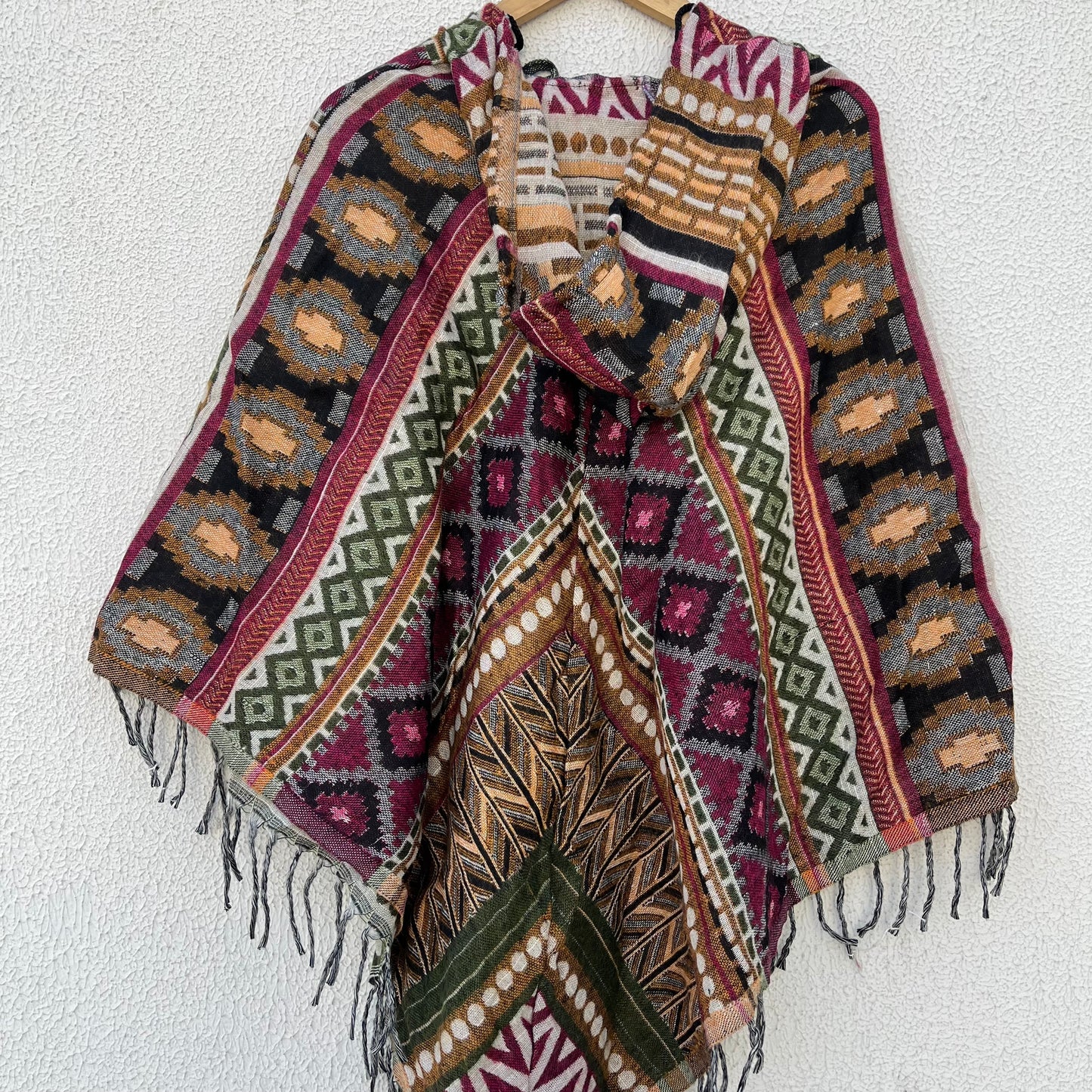 Pahadi Printed Poncho With Hood