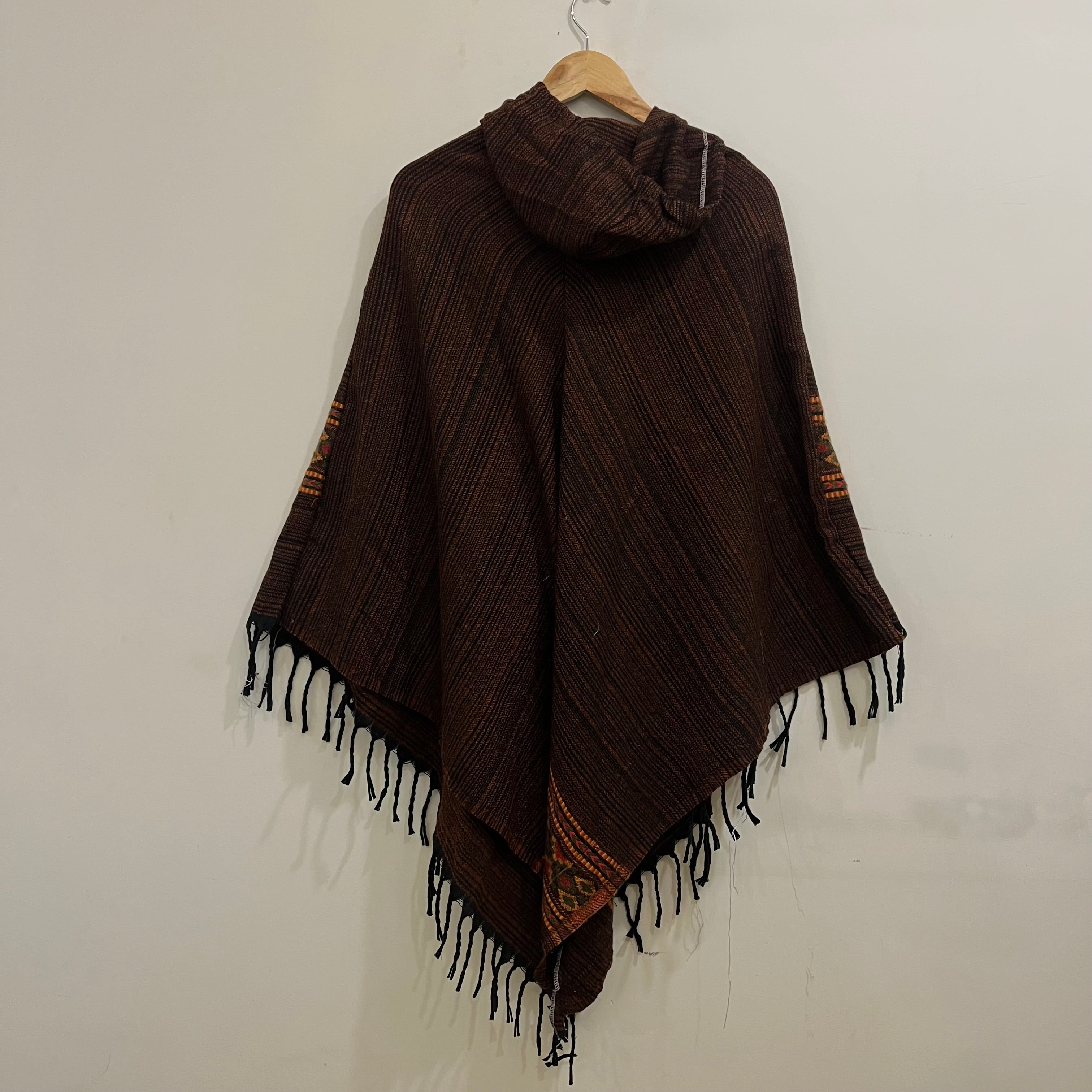 Combo Set - Kullu Poncho + Woollen Pants (Brown+ Black)