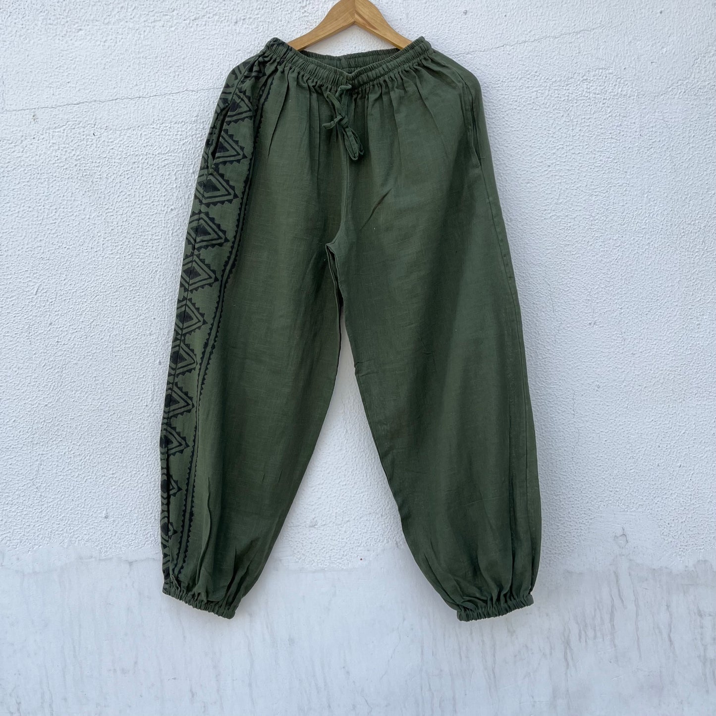 Moksha Cotton Pant- Forest Green