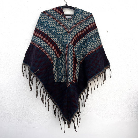 Pahadi Printed Poncho With Hood