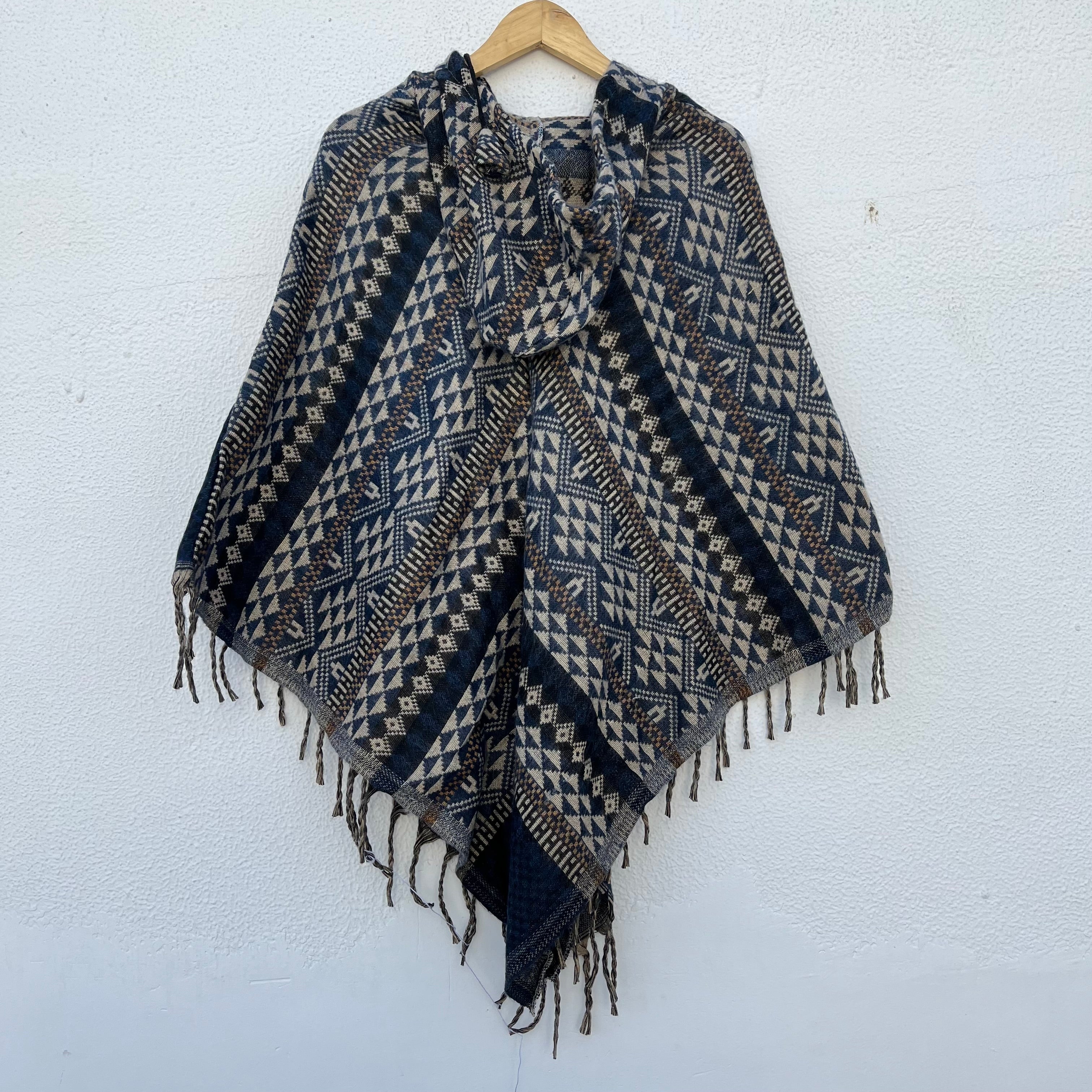 Pahadi Printed Poncho With Hood