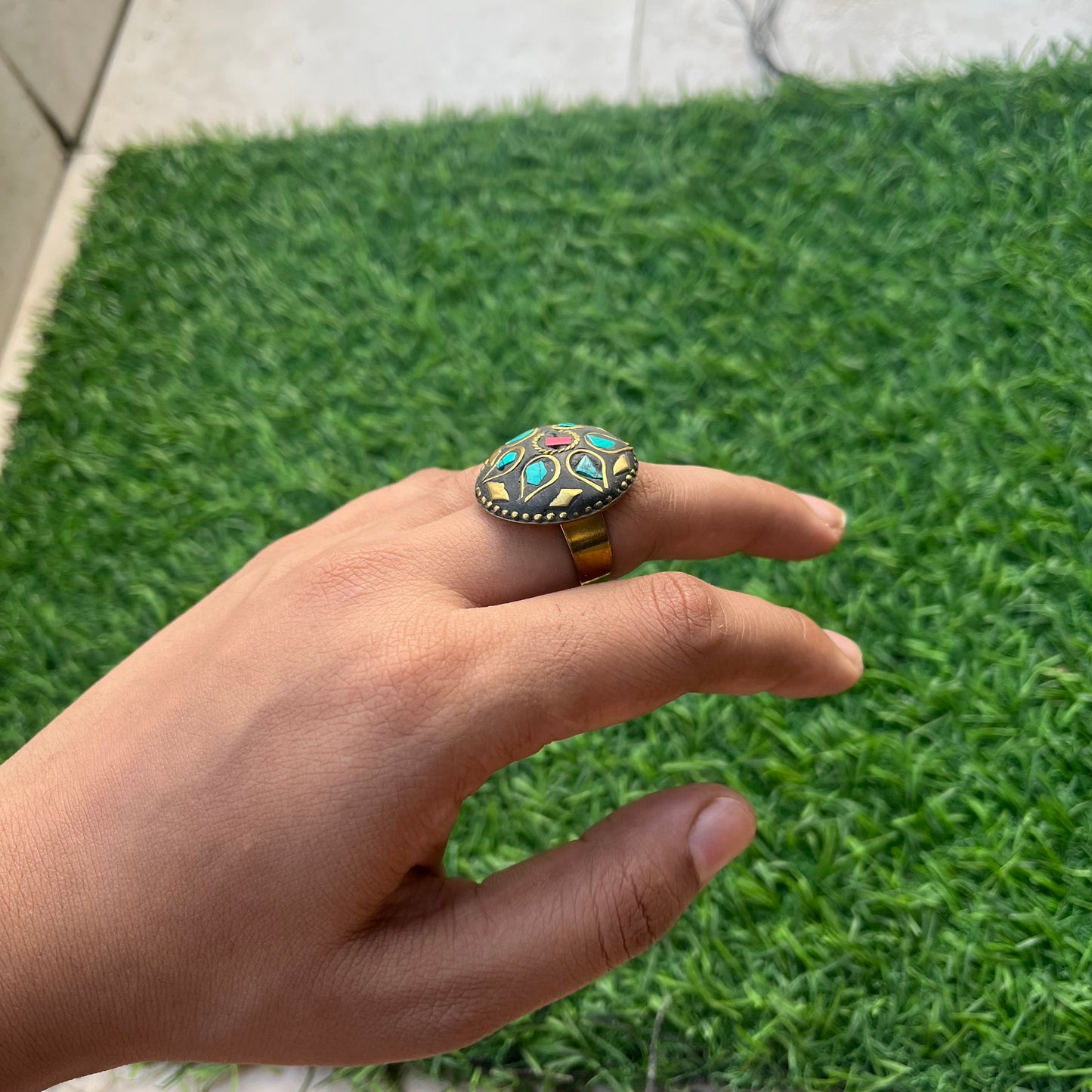 Retro Laakh Adjustable Ring