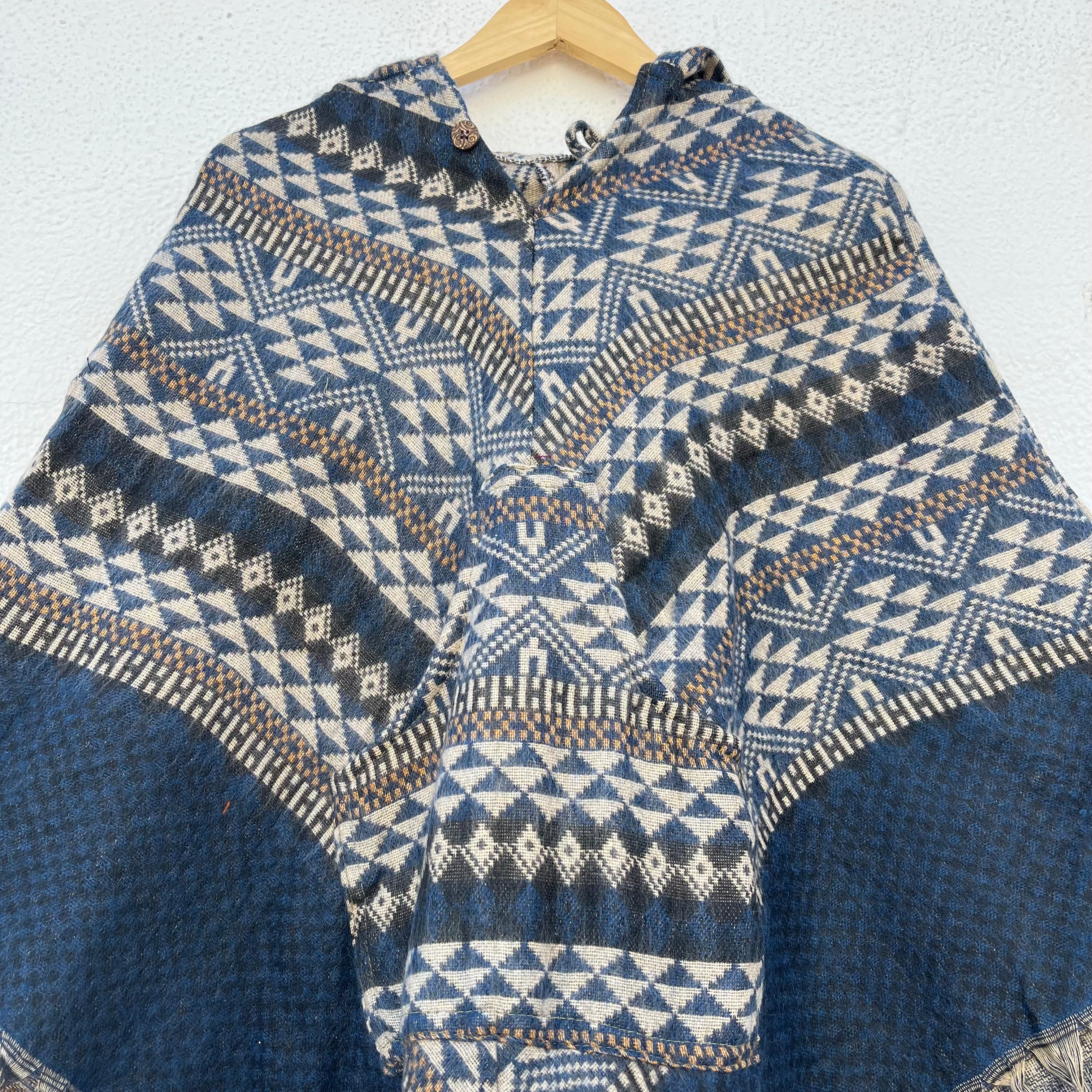 Pahadi Printed Poncho With Hood