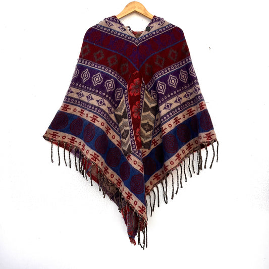 Pahadi Printed Poncho With Hood