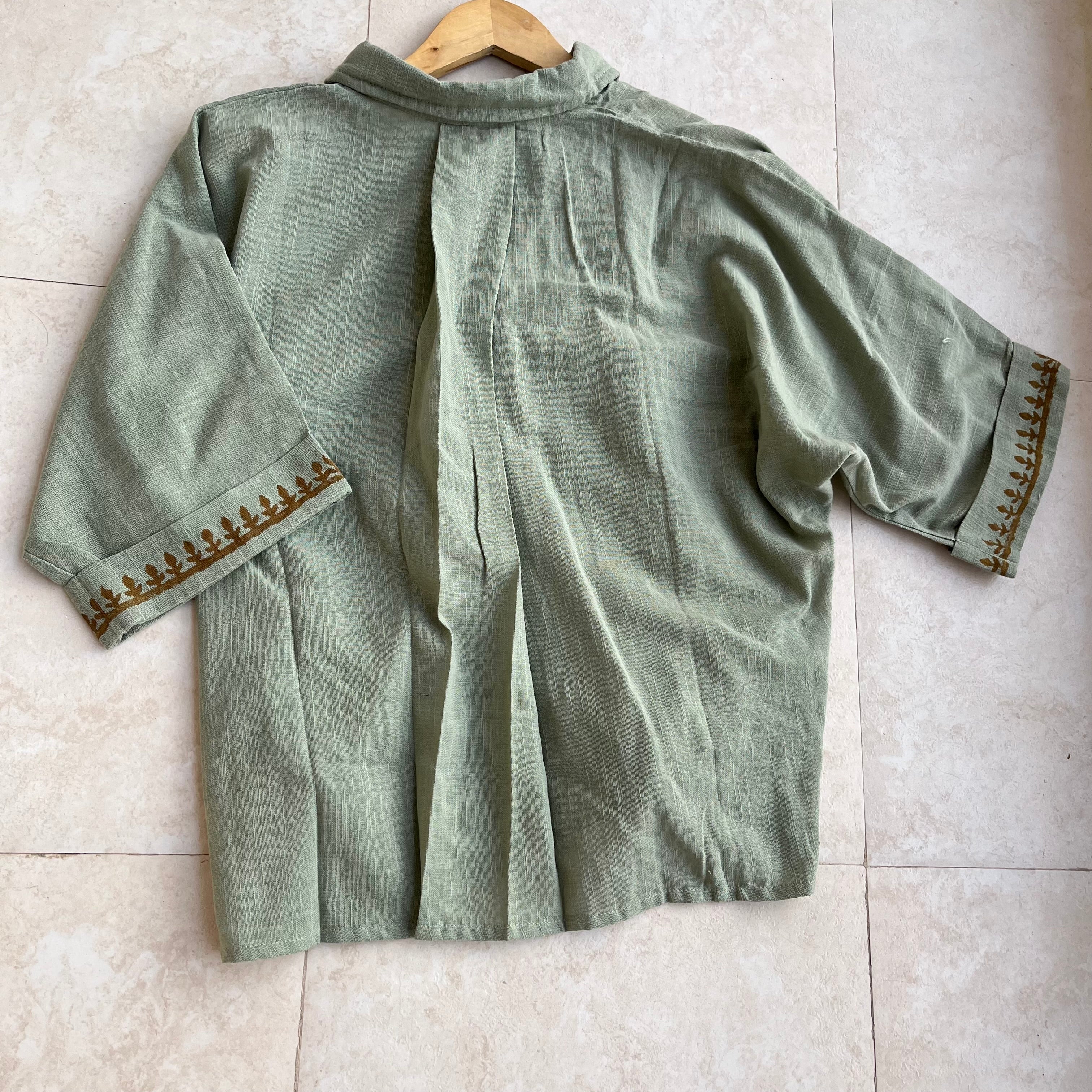 Rahgir Cotton Shirt - Sage Green