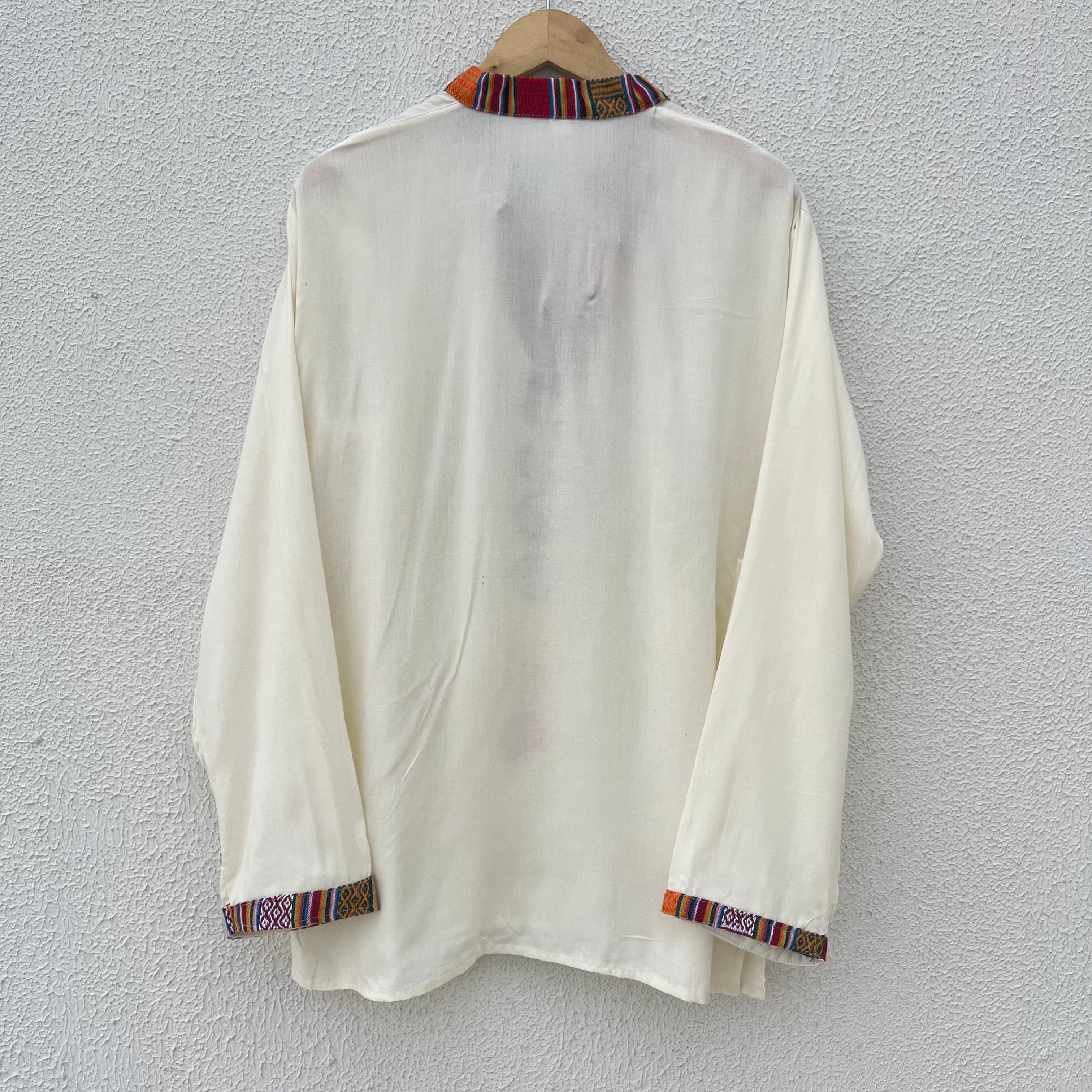 7 Chakra Kurta - Cream (Mulicolour Chakra)