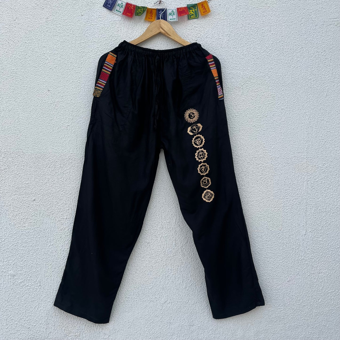 7 Chakra Pants - Black ( Golden )
