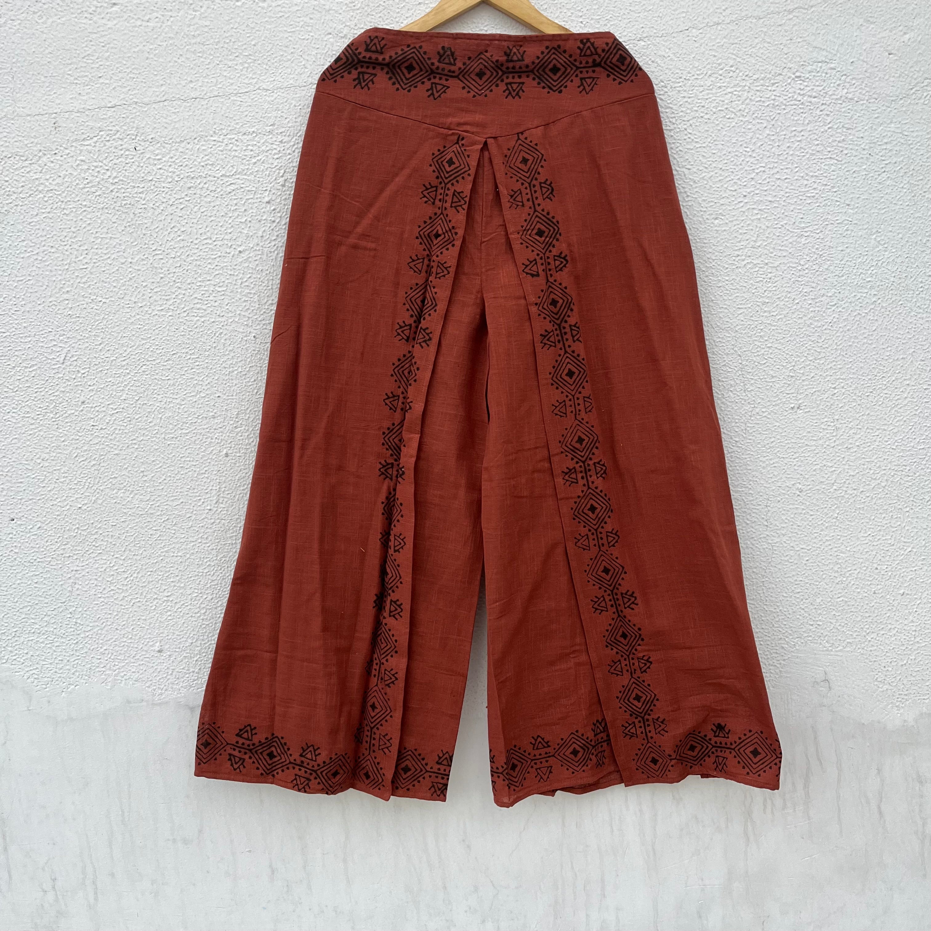 Mastani Cotton Pant- Rust Orange