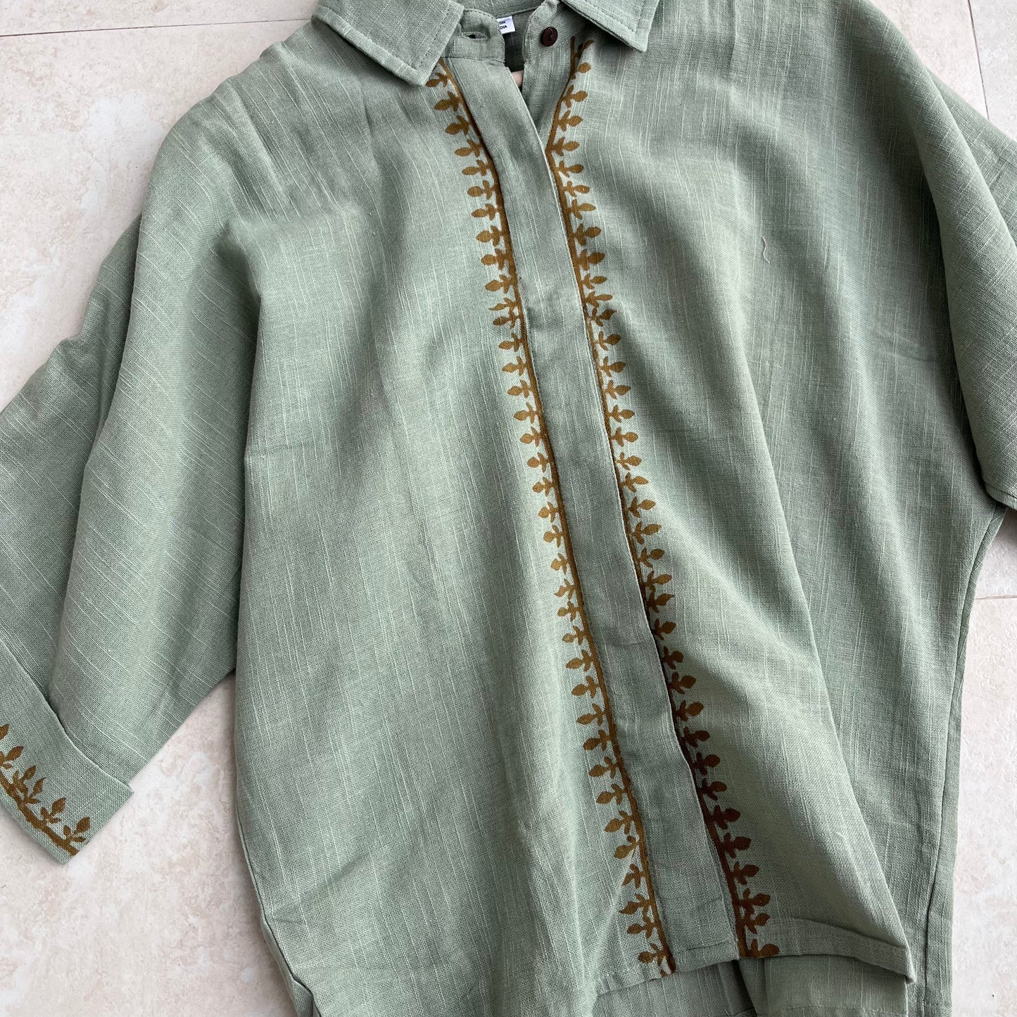 Rahgir Cotton Shirt - Sage Green