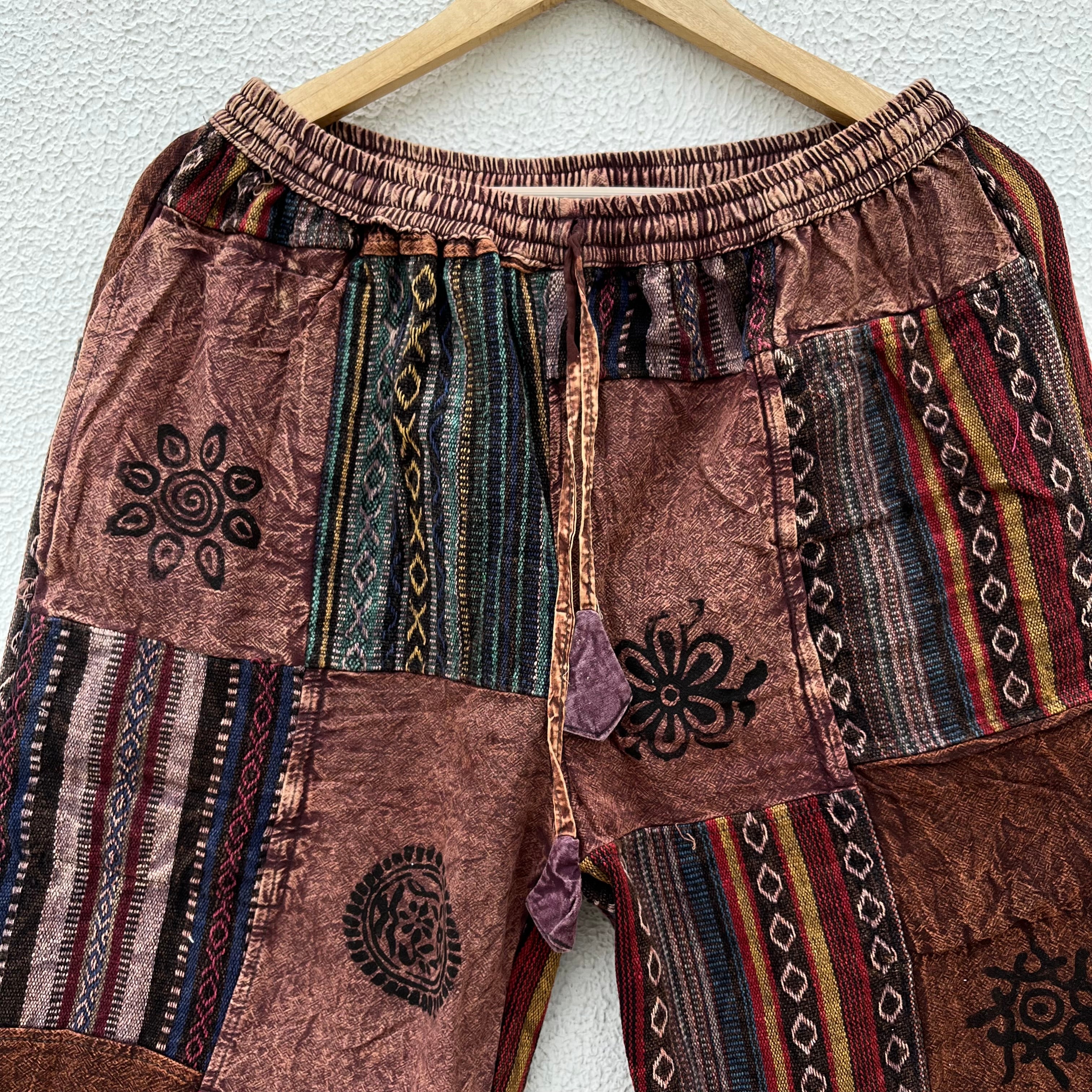 Himalayan Patchwork Pants - Coffee
