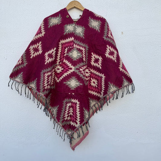Pahadi Printed Poncho With Hood