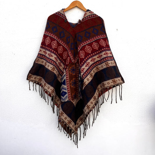 Pahadi Printed Poncho With Hood