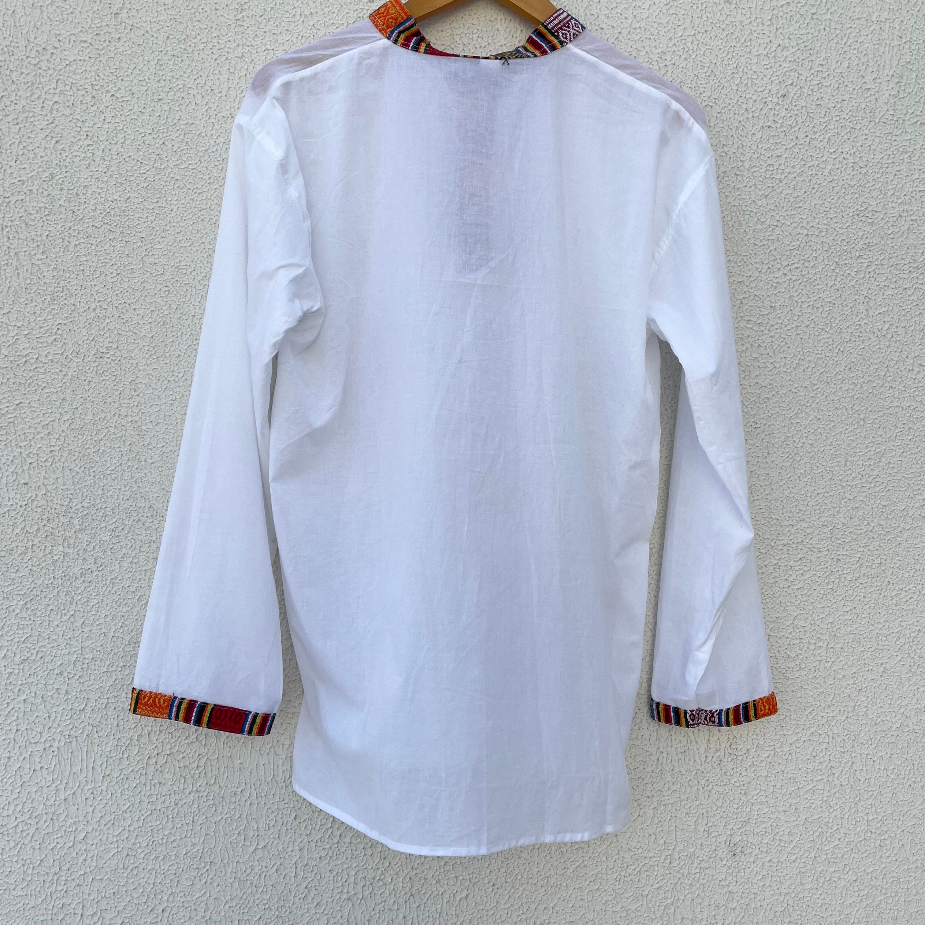7 Chakra Kurta - White (Mulicolour Chakra)