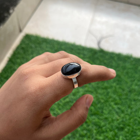 Black Onyx Adjustable Ring