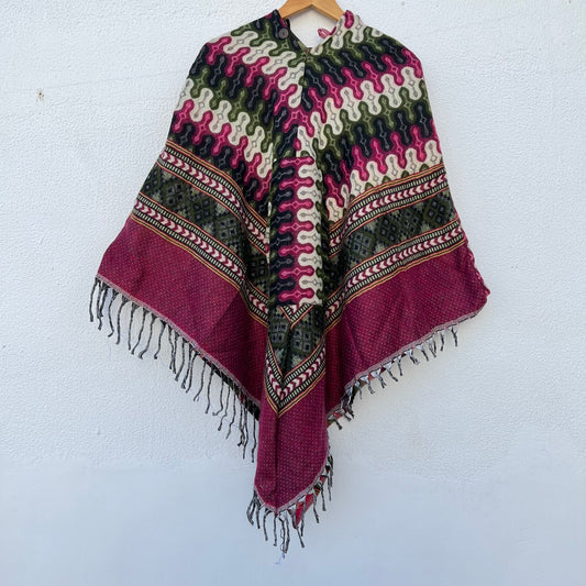Pahadi Printed Poncho With Hood