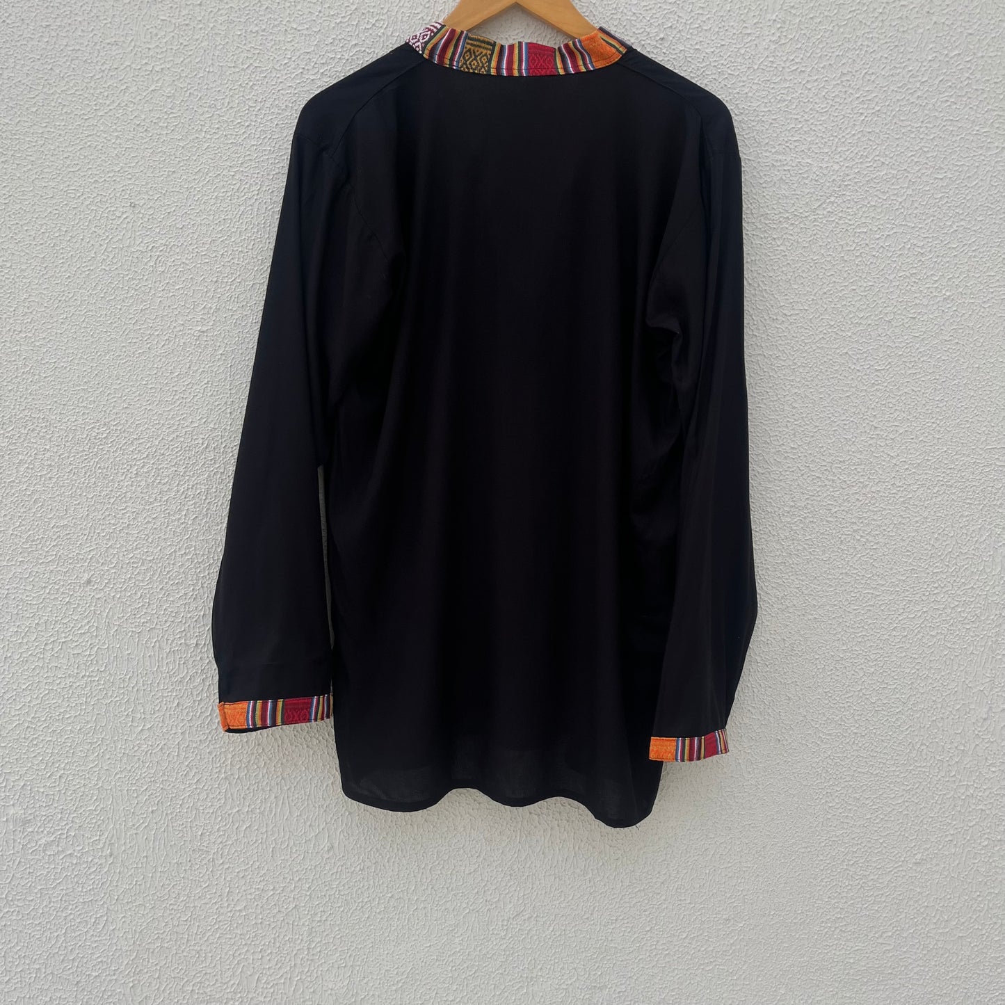 7 Chakra Kurta - Black (Mulicolour Chakra)