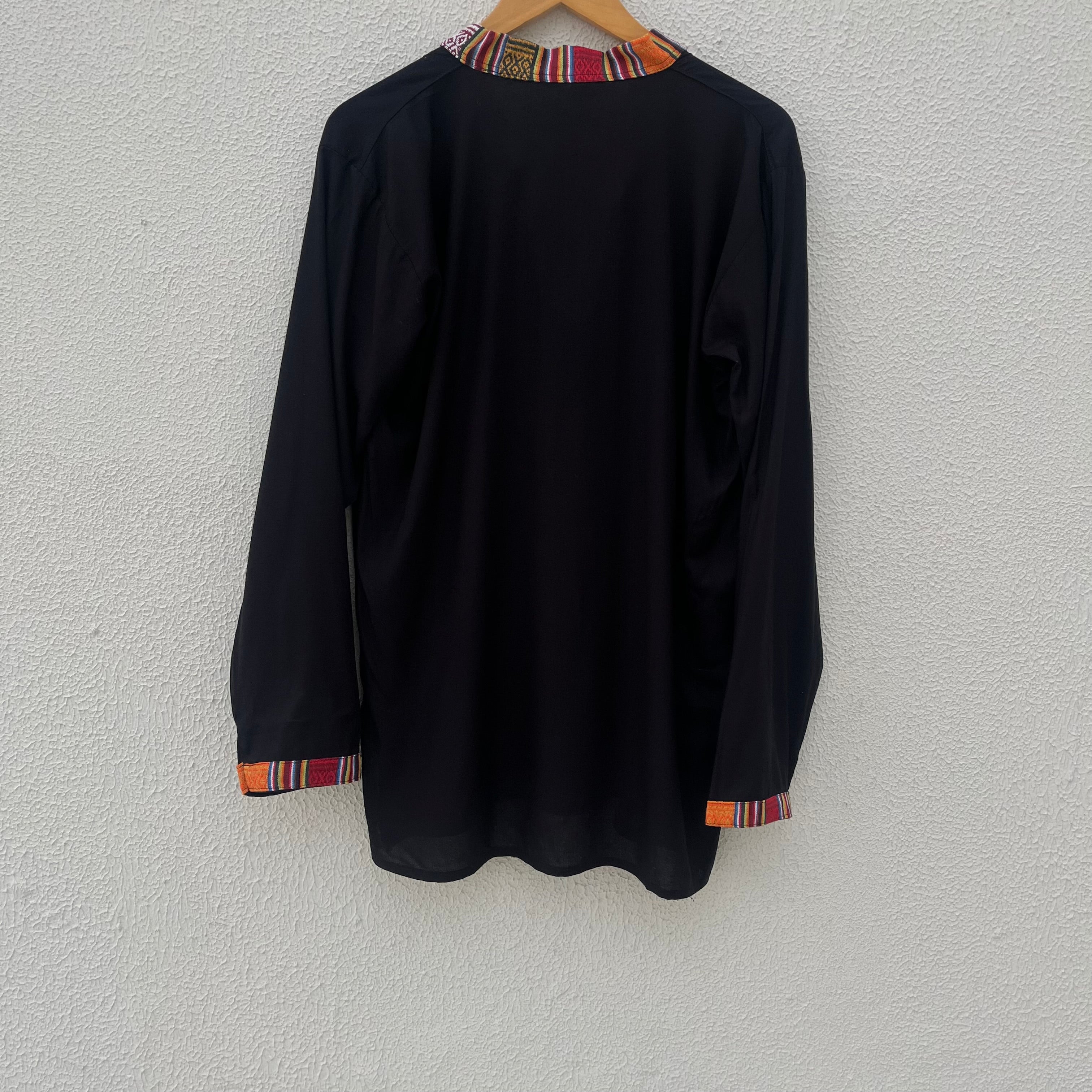7 Chakra Kurta - Black (Mulicolour Chakra)