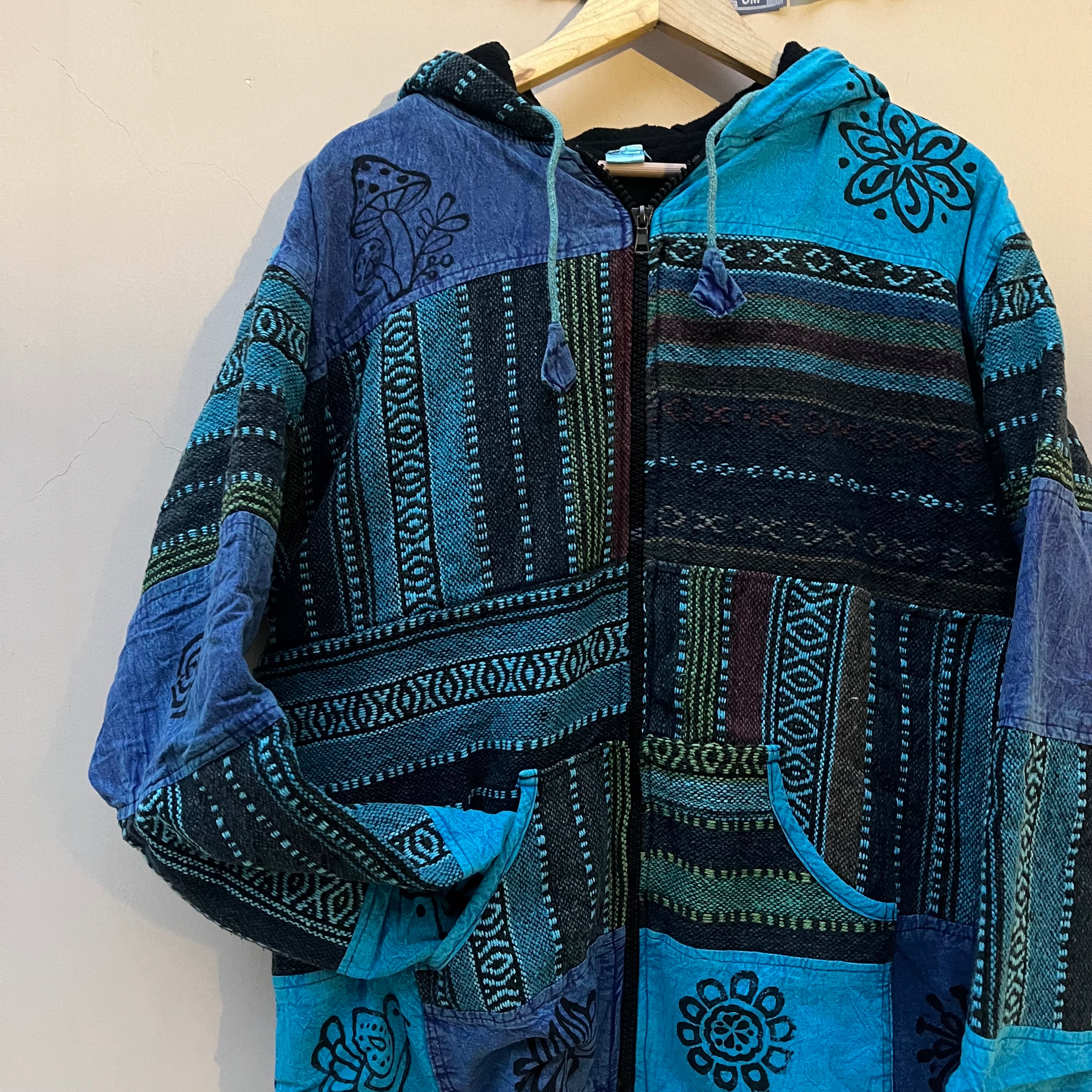 Pahadi Thread Jacket- Sea