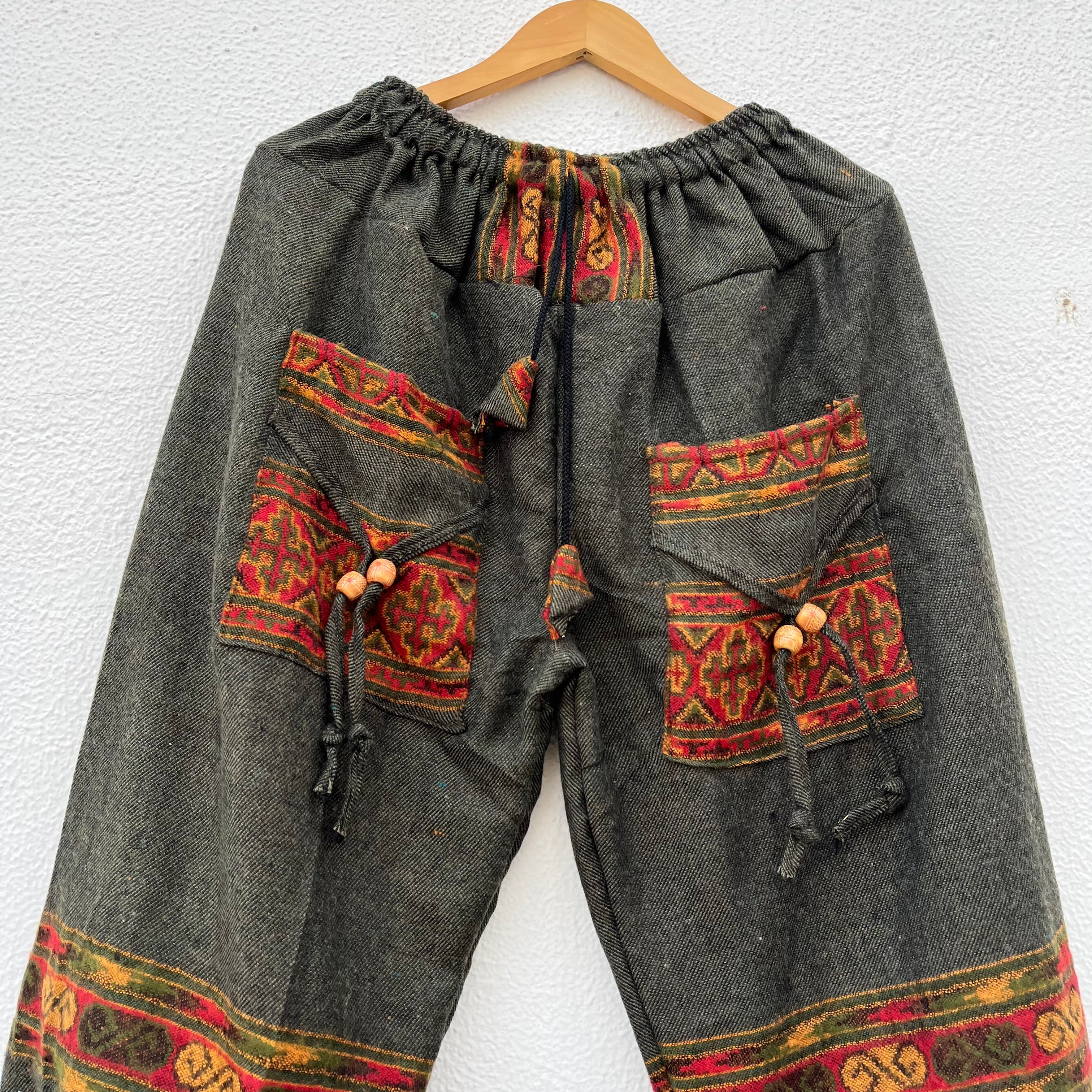 Woollen Kullu 3 Patti Pants- Green