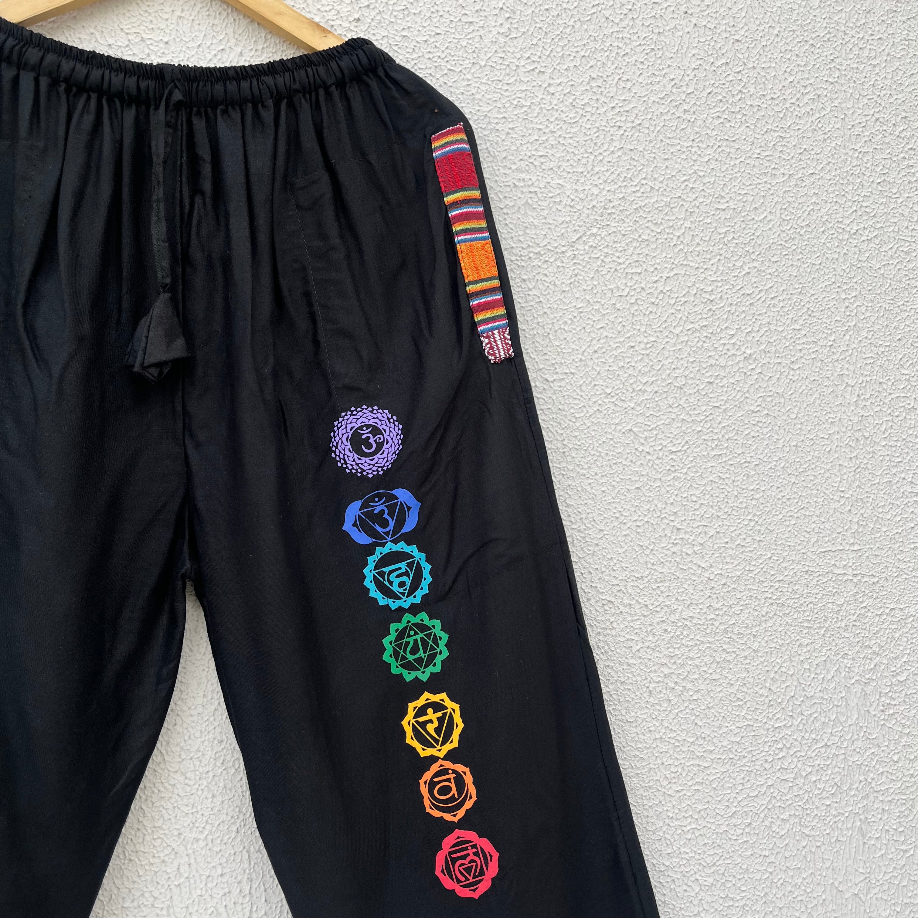 7 Chakra Pants - Black (Multicolour)