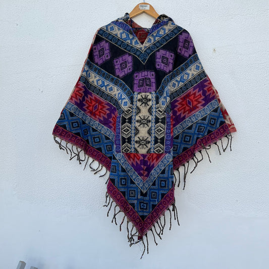 Pahadi Printed Poncho With Hood