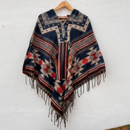 Pahadi Printed Poncho With Hood