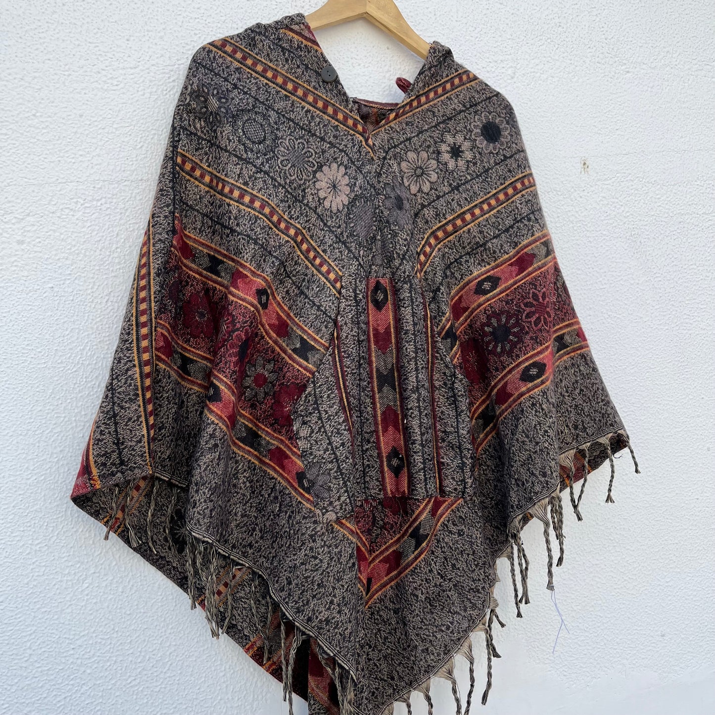 Pahadi Printed Poncho With Hood