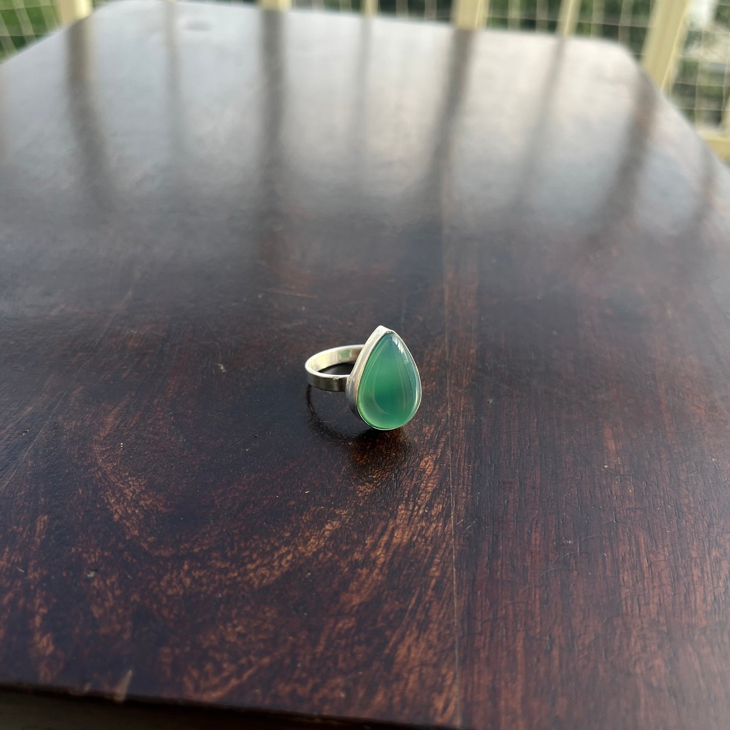 Green Onyx Adjustable Ring