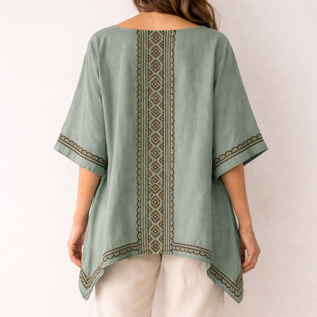 Bairan Cotton Top- Sage Green