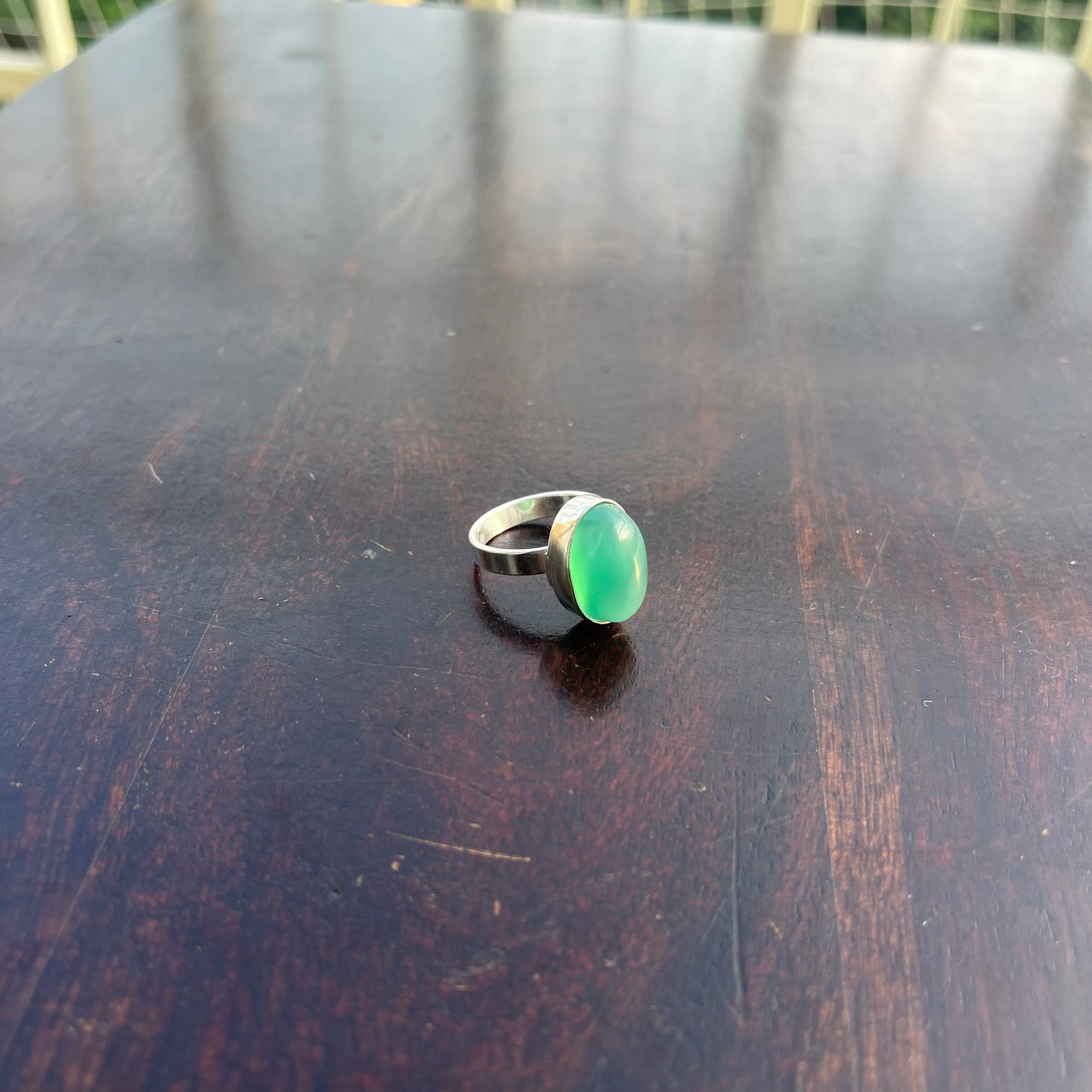 Green Onyx Adjustable Ring