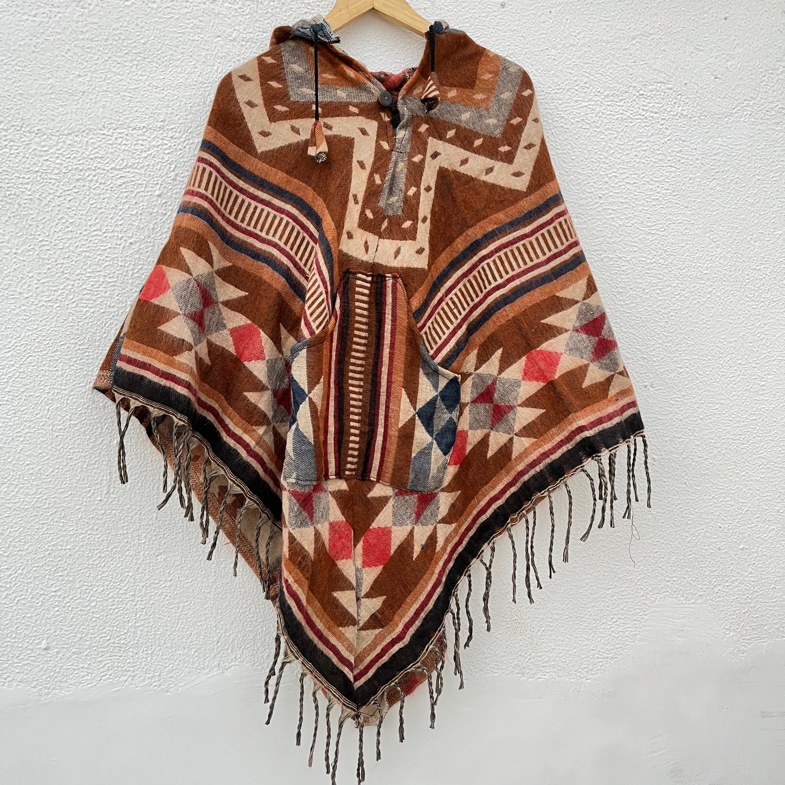 Pahadi Printed Poncho With Hood