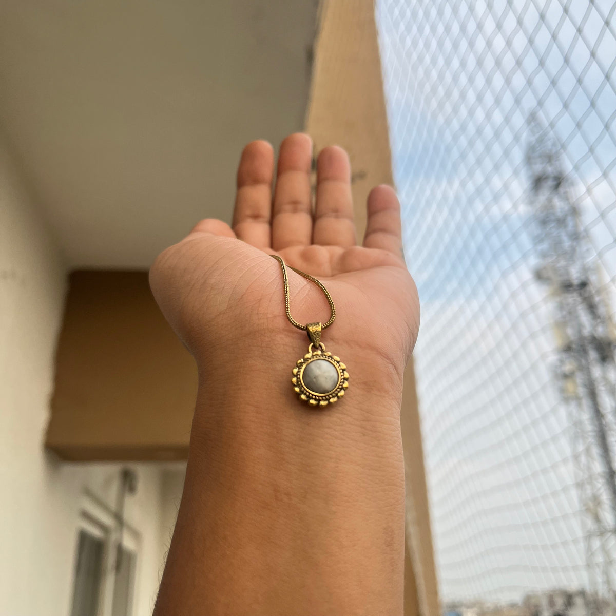 Moon Stone Pendant & Chain