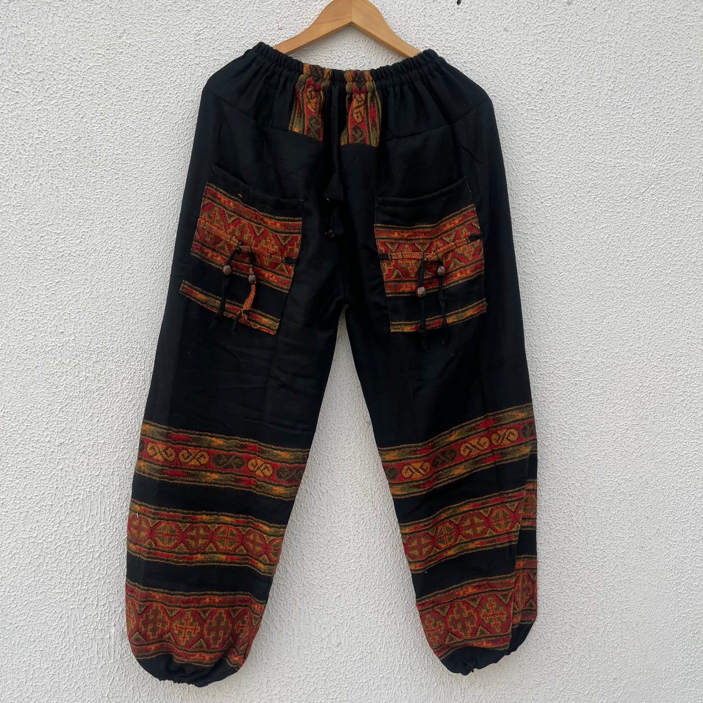 Woollen Kullu 3 Patti Pants- Black