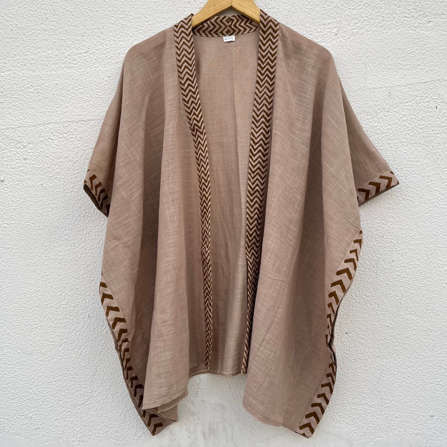 Karwaan Kaftan Cotton Shrug - Light Sand