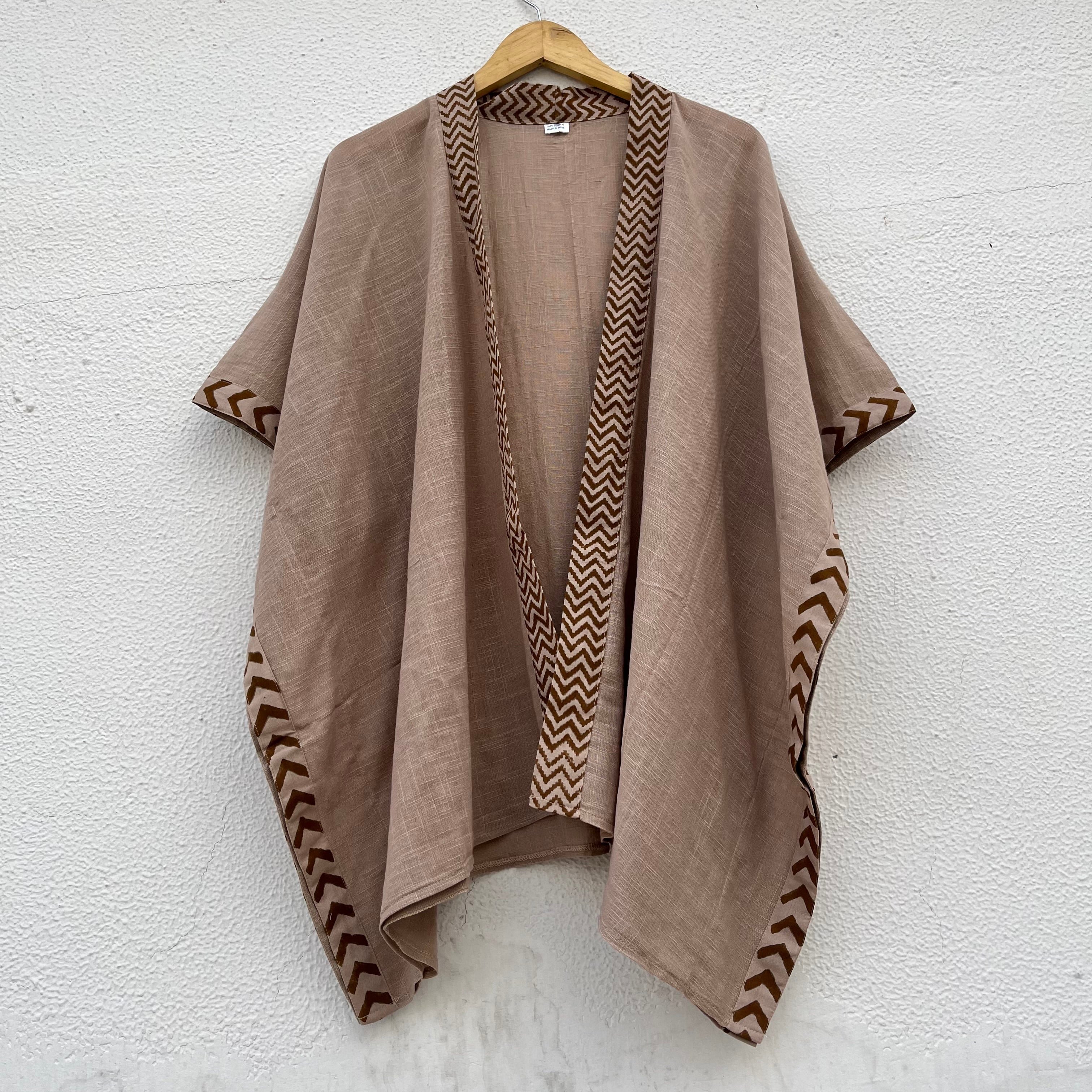 Karwaan Kaftan Cotton Shrug - Light Sand