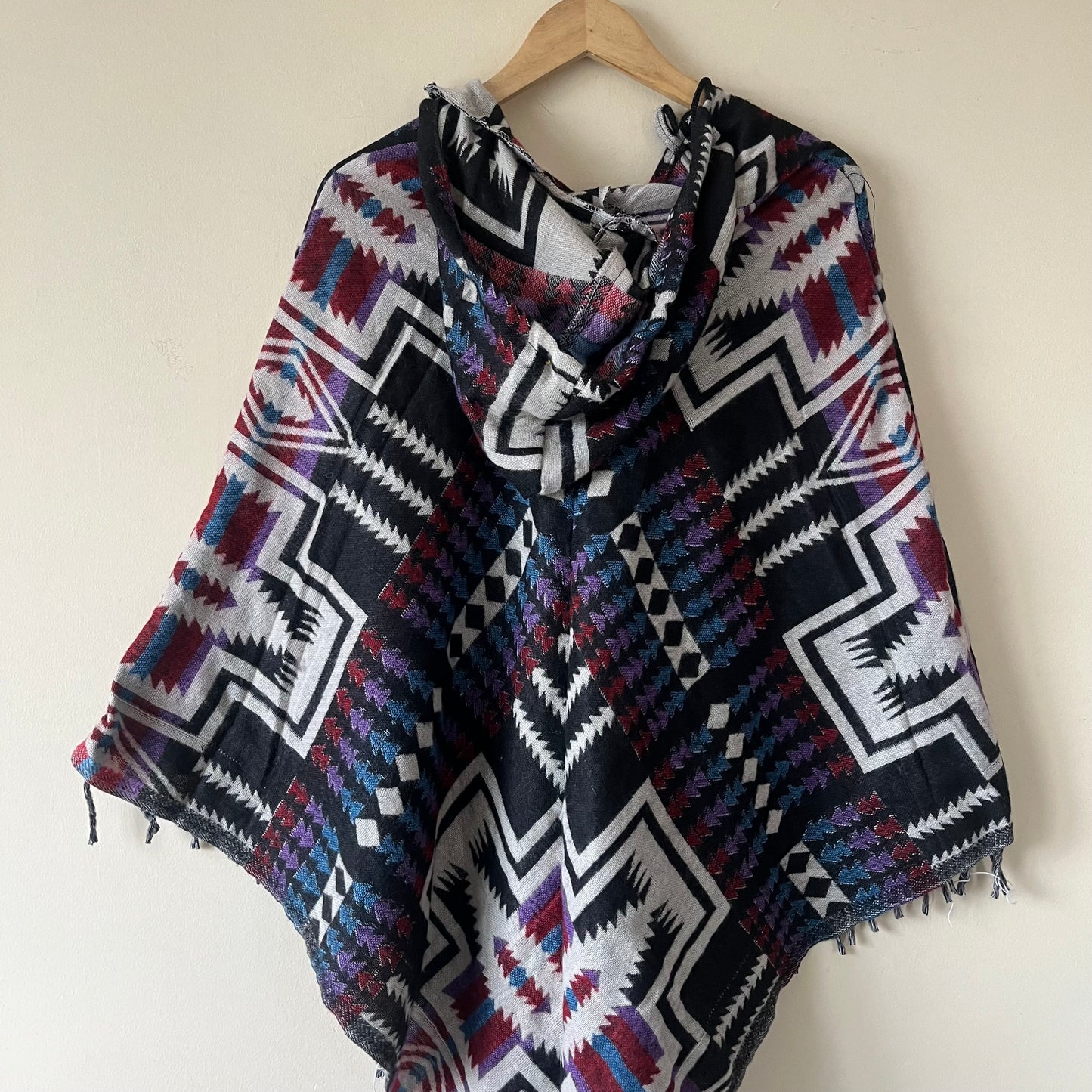 Pahadi Printed Poncho With Hood