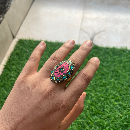 Retro Laakh Adjustable Ring