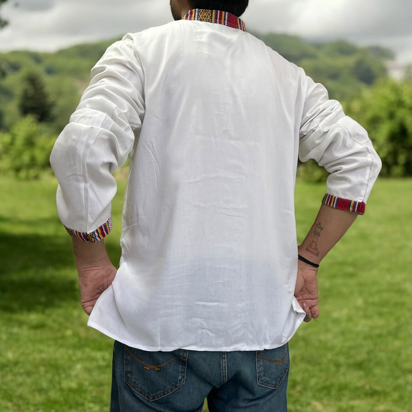 7 Chakra Kurta - White with Pocket